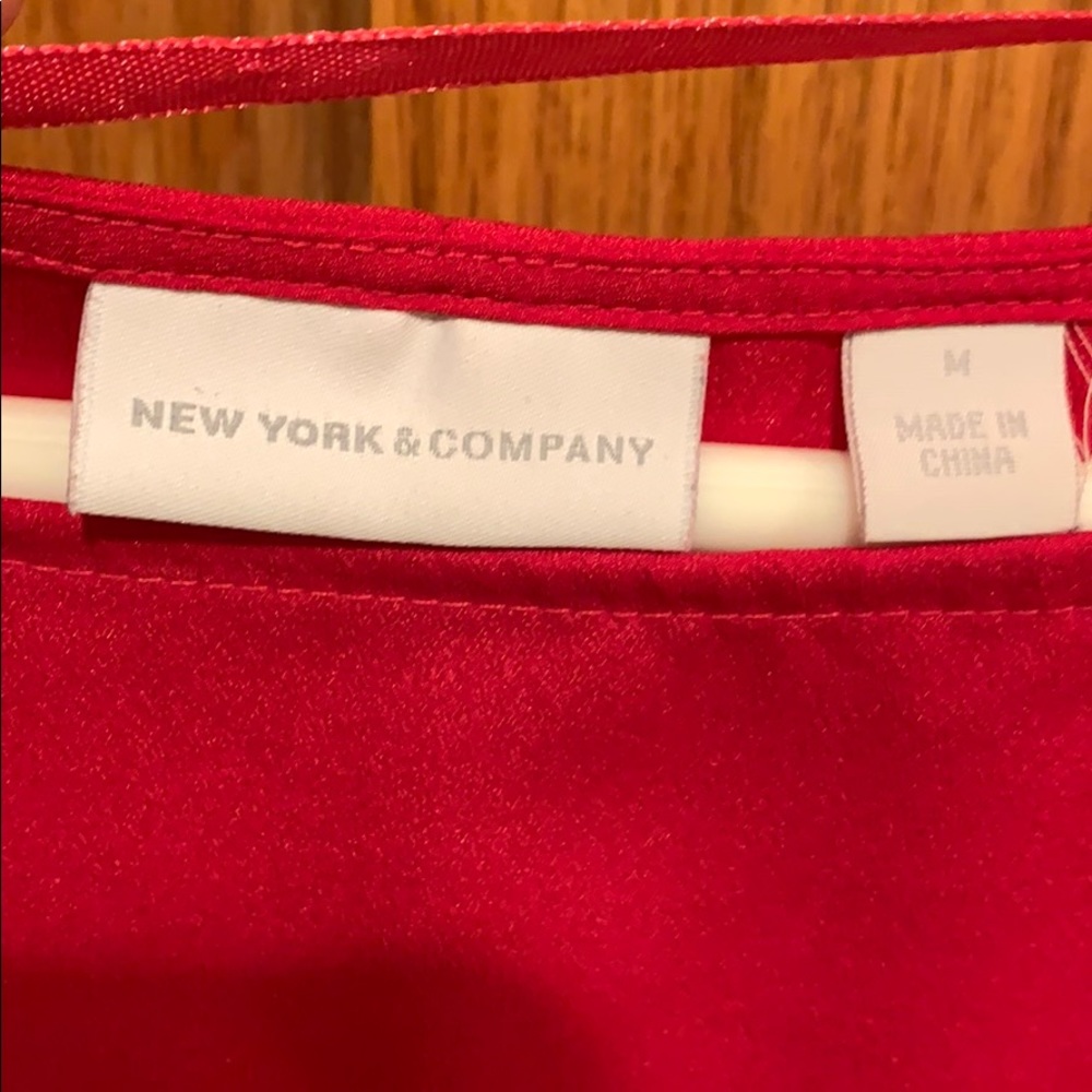 Magenta slit-sleeve New York & Co blouse, medium - Picture 2 of 8